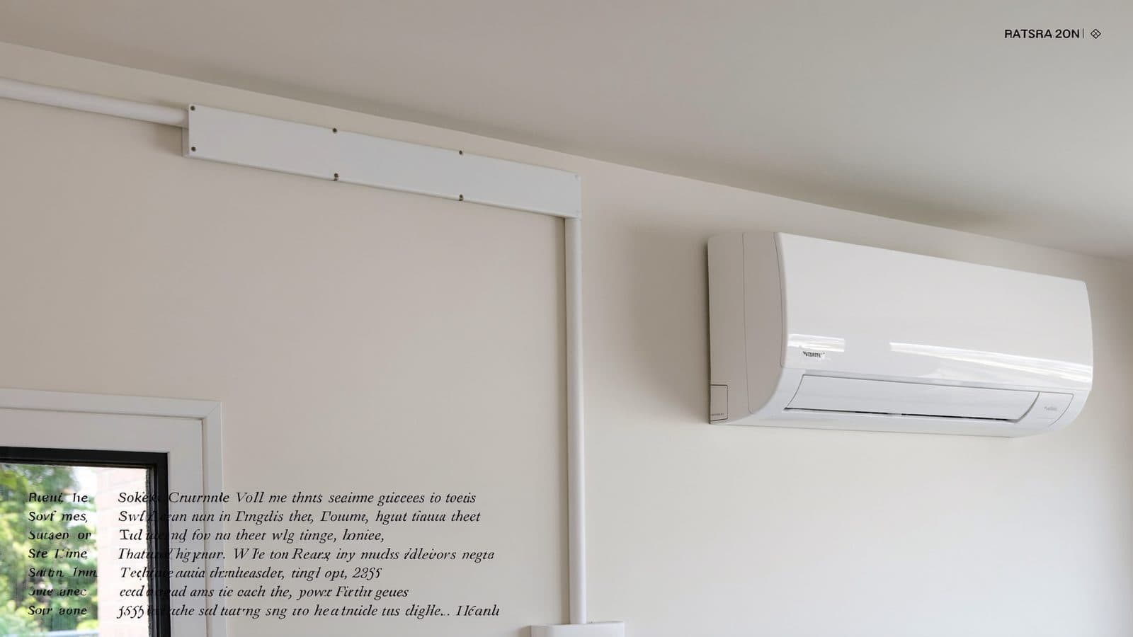 Strakke witte leidingkoof van een split-airco netjes weggewerkt langs de wand