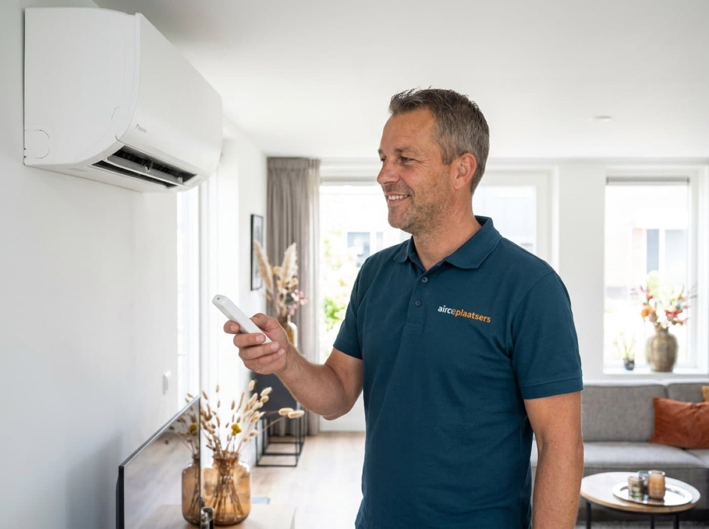 Jeroen van Aircoplaatsers plaatst een Panasonic split-airco